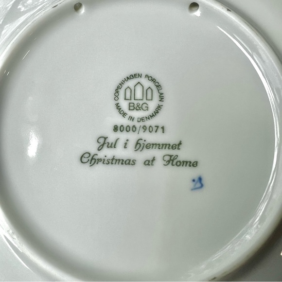 B&G Christmas At Home Plate 1971 Blue Collectible Porcelain Plate Denmark Used - Picture 16 of 16